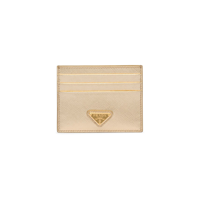 [프라다] 삼각 로고 카드지갑 (메탈릭골드) 1MC0252CLD F0522